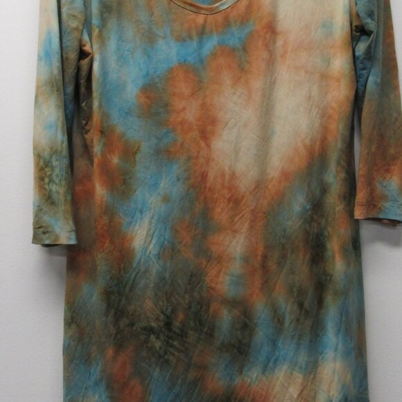 Denise Hajjar Boston Tie Dye Art to Wear Artsy Tunic Dress Made in the USA sz XL - Picture 2 of 4